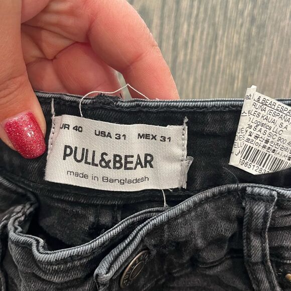 Pull & Bear Skinny Leg Black High Rise Jeans Size 31 - Picture 8 of 10